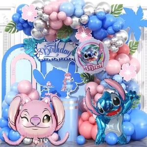 117 Pcs  Stitch and Angel Theme Birthday Party Set including Invitations